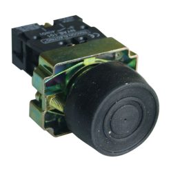   Gumiburkolatos nyomógomb, fémalapra szerelt, fekete 1×NO, 3A/240V AC, IP55