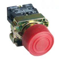  Gumiburkolatos nyomógomb, fémalapra szerelt, piros 1×NC, 3A/240V AC, IP55