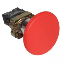   Gombafejű vészgomb, fémalapra szerelt, piros 1×NC, 3A/400V AC, IP42, D=60mm