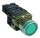 Tok. világító nyomógomb, fémalap,előtét,zöld,glim,izzó nélk. 1×NO, 3A/230V AC, 130V, IP44