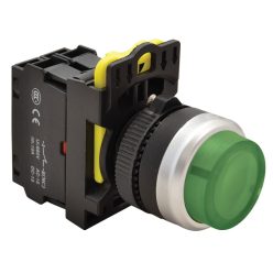 Világító nyomókapcsoló, kiálló zöld IP42