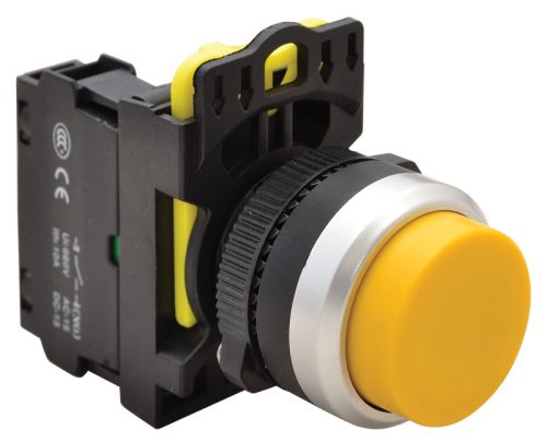 Kiálló nyomókapcsoló sárga IP42