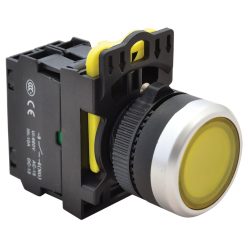 Világító nyomókapcsoló sárga IP65