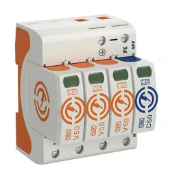   Túlfeszültség levezető 3P+N T1+T2 B+C 12,5 kA váltó áramú