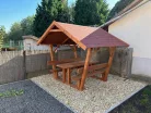 Gerenda sörpad filagória kerti kiülő zsindelytetővel
