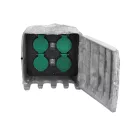 Díszkő hatású 4-es csapfedeles dugalj IP44 2 üzemmód