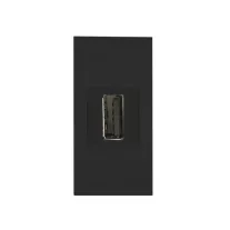 USB toldó aljzat beépíthető fekete 2.0