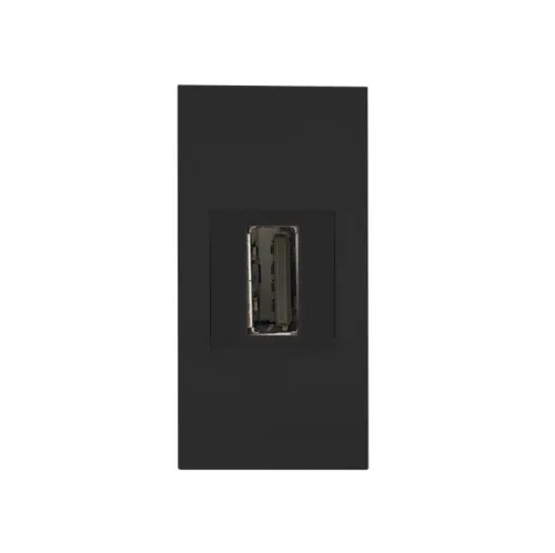 USB toldó aljzat beépíthető fekete 2.0