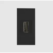 USB beköthető aljzat beépíthető fekete 2.0