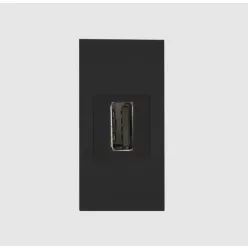 USB beköthető aljzat beépíthető fekete 2.0
