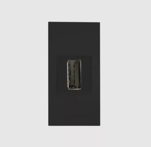 USB beköthető aljzat beépíthető fekete 2.0