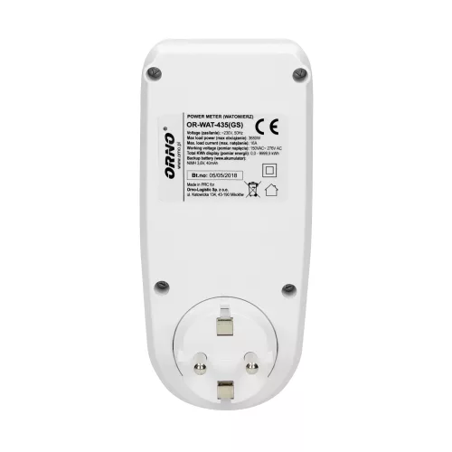 Digitális fogyasztásmérő 0-3680W 16A