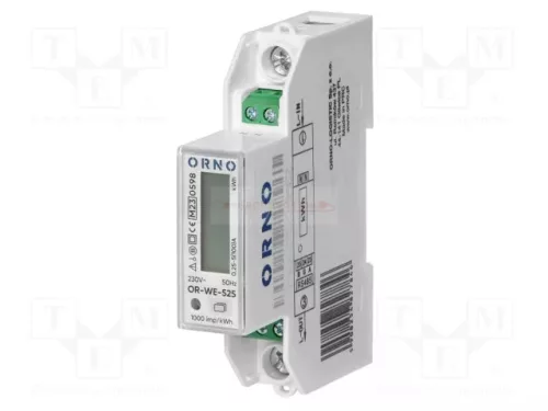Digitális fogyasztásmérő 1 fázisú 100A, RS485, 230V, IP51, 1 modul MID hiteles