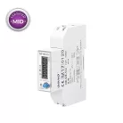 Digitális fogyasztásmérő 1 fázisú 100A, RS485, 230V, IP51, 1 modul MID hiteles