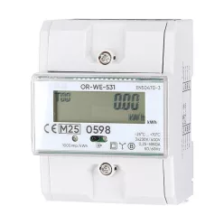   Digitális fogyasztásmérő 3 fázisú 80A, 230V/400V, IP51, LED, 1000IMP/kWh 4,3 modul MID hiteles