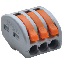   Csavar nélküli vezetékösszekötő, nyitható 0,75-4mm2, 32A, 400VAC 3P