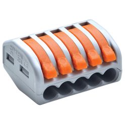   Csavar nélküli vezetékösszekötő, nyitható 0,75-4mm2, 32A, 400VAC 5P