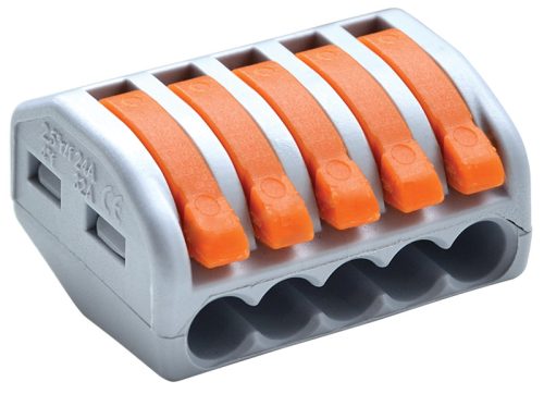 Csavar nélküli vezetékösszekötő, nyitható 0,75-4mm2, 32A, 400VAC 5P