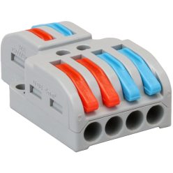   Többpólusú csavar nélküli vezetékösszekötő, nyitható 0,5-4mm2, 32A, 400VAC 2P