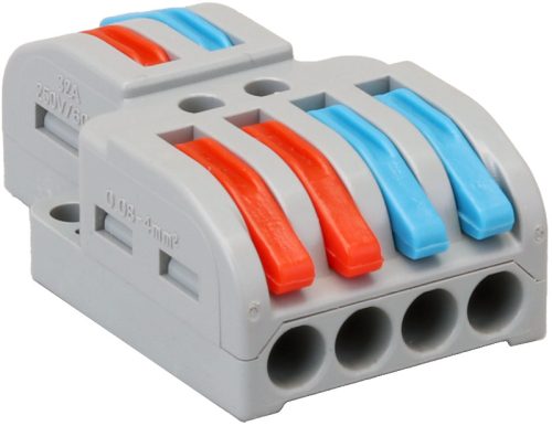 Többpólusú csavar nélküli vezetékösszekötő, nyitható 0,5-4mm2, 32A, 400VAC 2P