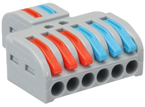 Többpólusú csavar nélküli vezetékösszekötő, nyitható 0,5-4mm2, 32A, 400VAC 2P