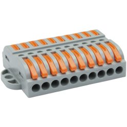   Csavar nélküli vezetékösszekötő, toldó, nyitható 0,5-4mm2, 32A, 400VAC 10P