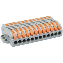   Csavar nélküli vezetékösszekötő, toldó, nyitható 0,5-4mm2, 32A, 400VAC 12P