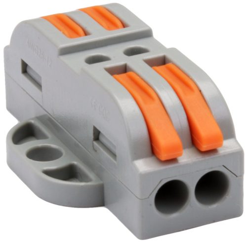 Csavar nélküli vezetékösszekötő, toldó, nyitható 0,5-4mm2, 32A, 400VAC 2P