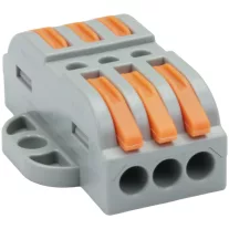   Csavar nélküli vezetékösszekötő, toldó, nyitható 0,5-4mm2, 32A, 400VAC 3P