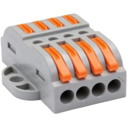   Csavar nélküli vezetékösszekötő, toldó, nyitható 0,5-4mm2, 32A, 400VAC 4P