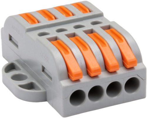 Csavar nélküli vezetékösszekötő, toldó, nyitható 0,5-4mm2, 32A, 400VAC 4P