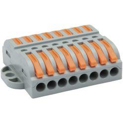   Csavar nélküli vezetékösszekötő, toldó, nyitható 0,5-4mm2, 32A, 400VAC 8P