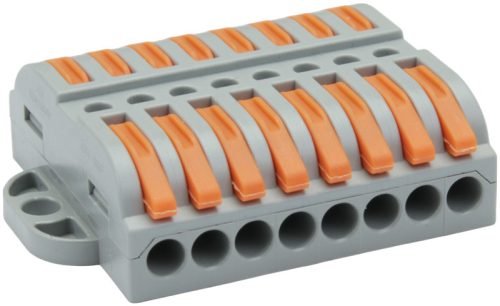 Csavar nélküli vezetékösszekötő, toldó, nyitható 0,5-4mm2, 32A, 400VAC 8P