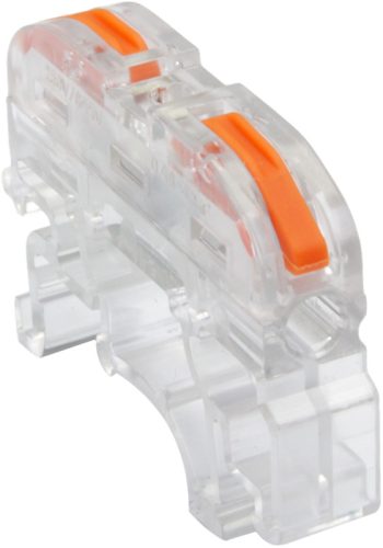 Csavar nélküli vezetékösszekötő, toldó, nyitható, átlátszó 0,5-4mm2, 32A, 400VAC 1P