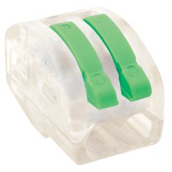   Csavar nélküli vezetékösszekötő, nyitható átlátszó 0,75-4mm2, 32A, 400VAC 2P