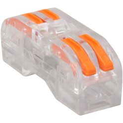   Csavar nélküli vezetékösszekötő, toldó, nyitható, átlátszó 0,5-4mm2, 32A, 400VAC 2P
