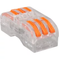   Csavar nélküli vezetékösszekötő, toldó, nyitható, átlátszó 0,5-4mm2, 32A, 400VAC 3P