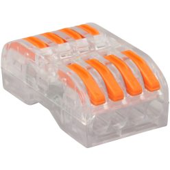   Csavar nélküli vezetékösszekötő, toldó, nyitható, átlátszó 0,5-4mm2, 32A, 400VAC 4P