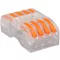 Csavar nélküli vezetékösszekötő, toldó, nyitható, átlátszó 0,5-4mm2, 32A, 400VAC 4P