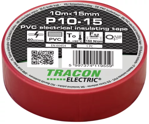 Szigetelőszalag, piros 10m×15mm