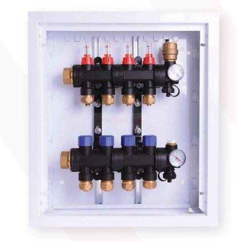 COMPUTHERM PMF01-4 1"-os beépített szelepes 4 leágazásos műanyag osztó-gyűjtő szett