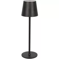   Asztali akkumulátoros LED díszlámpa, fém, fekete 3.5W, 3000K, 3,7V, 3600 mAh, Li-Ion, 200lm ,10h, IP20