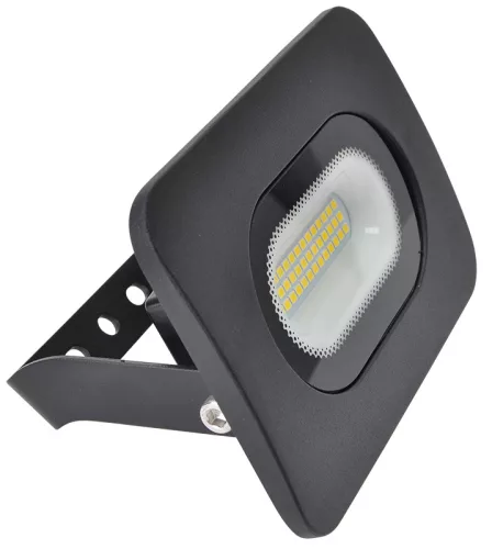 LED fényvető beépített bekötődobozzal (kábel nélkül),fekete 220-240V AC, 20W, 4000K, IP65, 1600lm, EEI=G