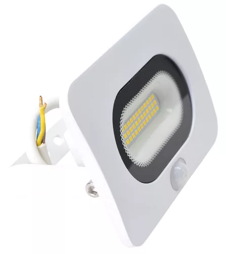 SMD fényvető mozgásérzékelővel, fehér 20W, 4000K, IP65, 220-240V AC, 1600lm, 110°, 3-10m, EEI=G