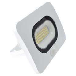   Led reflektor 50 W természetes fehér (fehér ház) mozgásérzékelővel