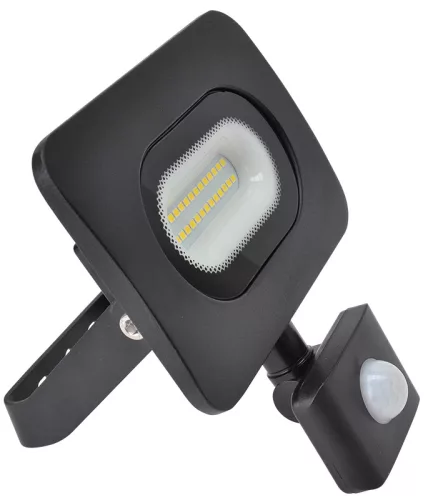 SMD fényvető mozgásérzékelővel, fekete 220-240V,10W,4000K,IP65, 800lm,120°, 10s-7min, 3-10m, EEI=G