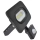 SMD fényvető mozgásérzékelővel, fekete 220-240V,10W,4000K,IP65, 800lm,120°, 10s-7min, 3-10m, EEI=G