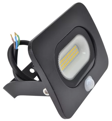 SMD fényvető mozgásérzékelővel, fekete 220-240V AC, 20W, 4000K, IP65,1600lm, 110°, 3-10m, EEI=G