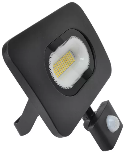 SMD fényvető mozgásérzékelővel, fekete 220-240V,30W,4000K,IP65,2700lm,,120°, 10s-7min, 3-10m, EEI=F