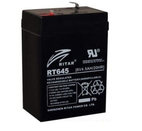 Ritar RT645 6V 4,5Ah zselés akkumulátor